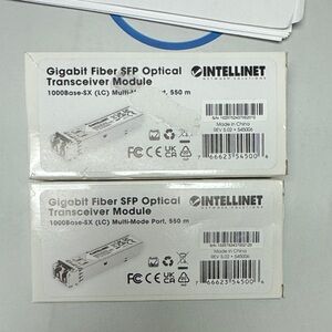 Intellinet Gigabit Fiber SFP Optical Transceiver Module - White 2 pack